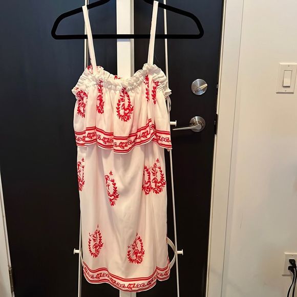 Tularosa tiered floral white and red mini dress - medium - Picture 1 of 3